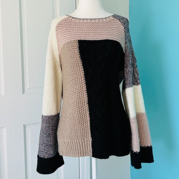 LOFT Modern Patchwork Sweater (size M) - Picture 3 of 14
